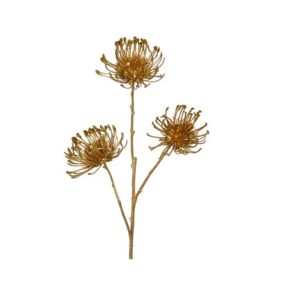 Ramo decorativo di cardi oro metallizzato H75 cm
