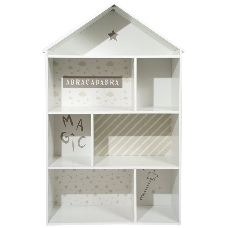 Libreria casa 7 scomparti Bookshelf House grigio