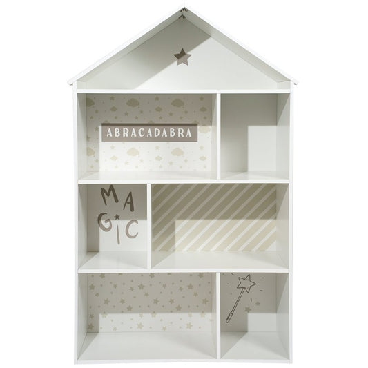 Libreria casa 7 scomparti Bookshelf House grigio