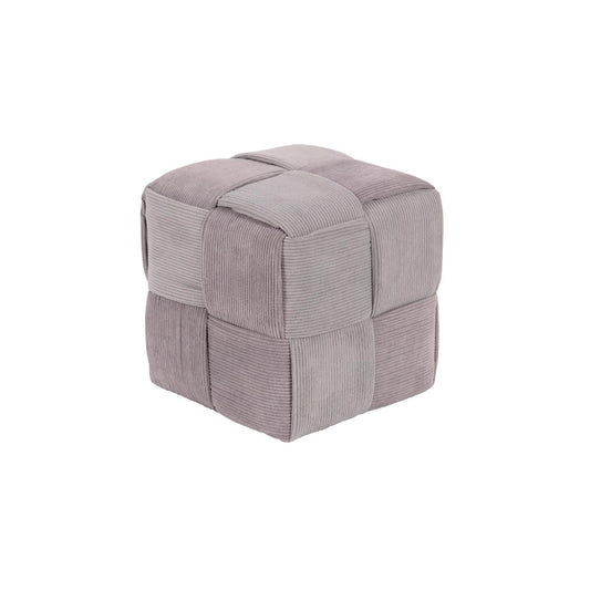 Pouf Brady vell intrecciato grigio chiaro 38x38x38 cm