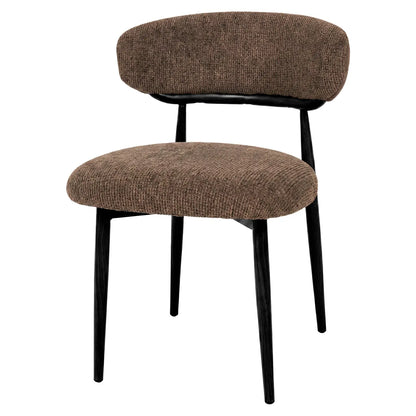 Sedia Blair in tessuto tabacco, gambe nere 61x57x78 cm