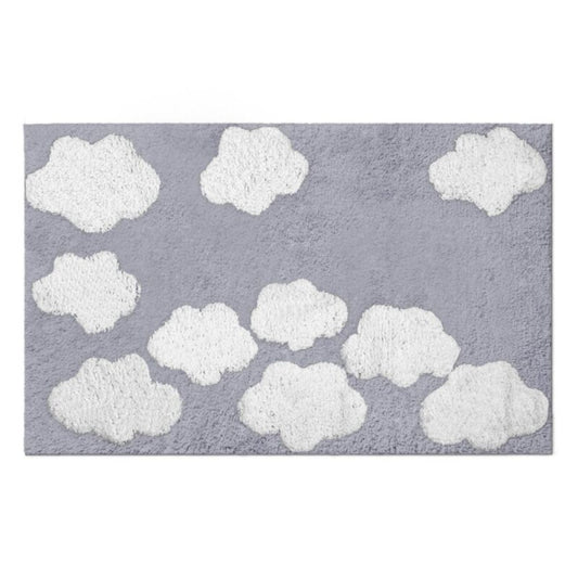 Tappeto bagno Nuvole grigio perla antiscivolo cm 50x80
