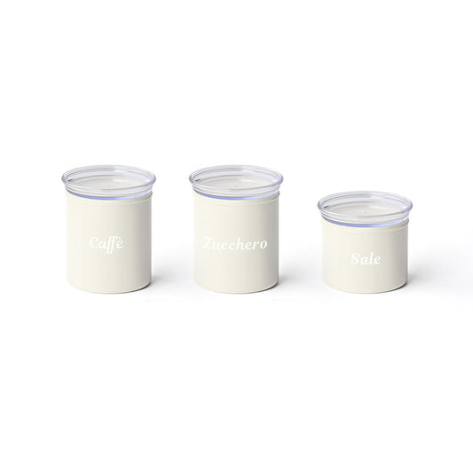 Set 3 barattoli chef line colore bianco
