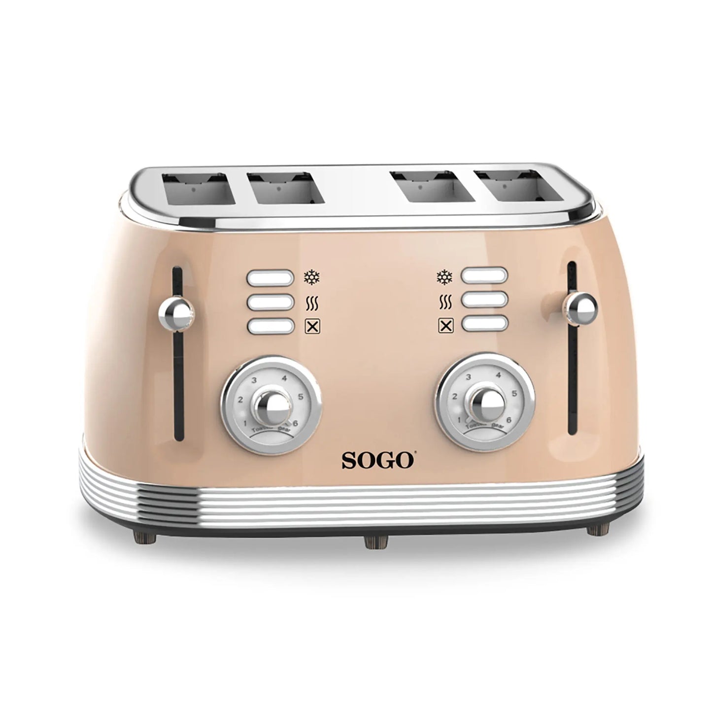 Tostapane retrò beige 1500W 4 fessure