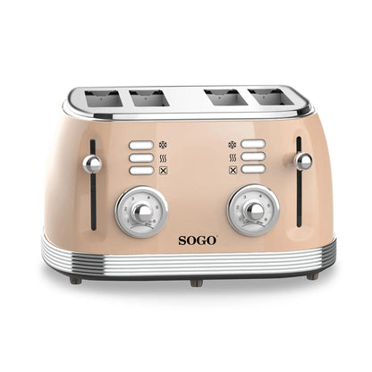 Tostapane retrò beige 1500W 4 fessure