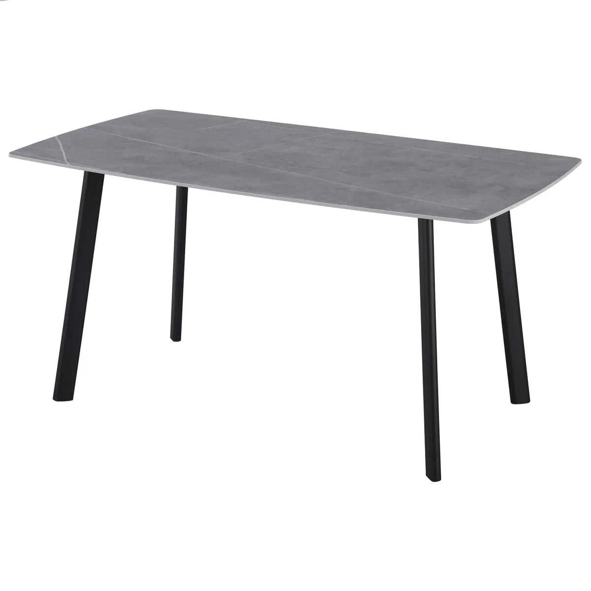 Tavolo Quincy 150x85x75 cm top in ceramica grigio opaco