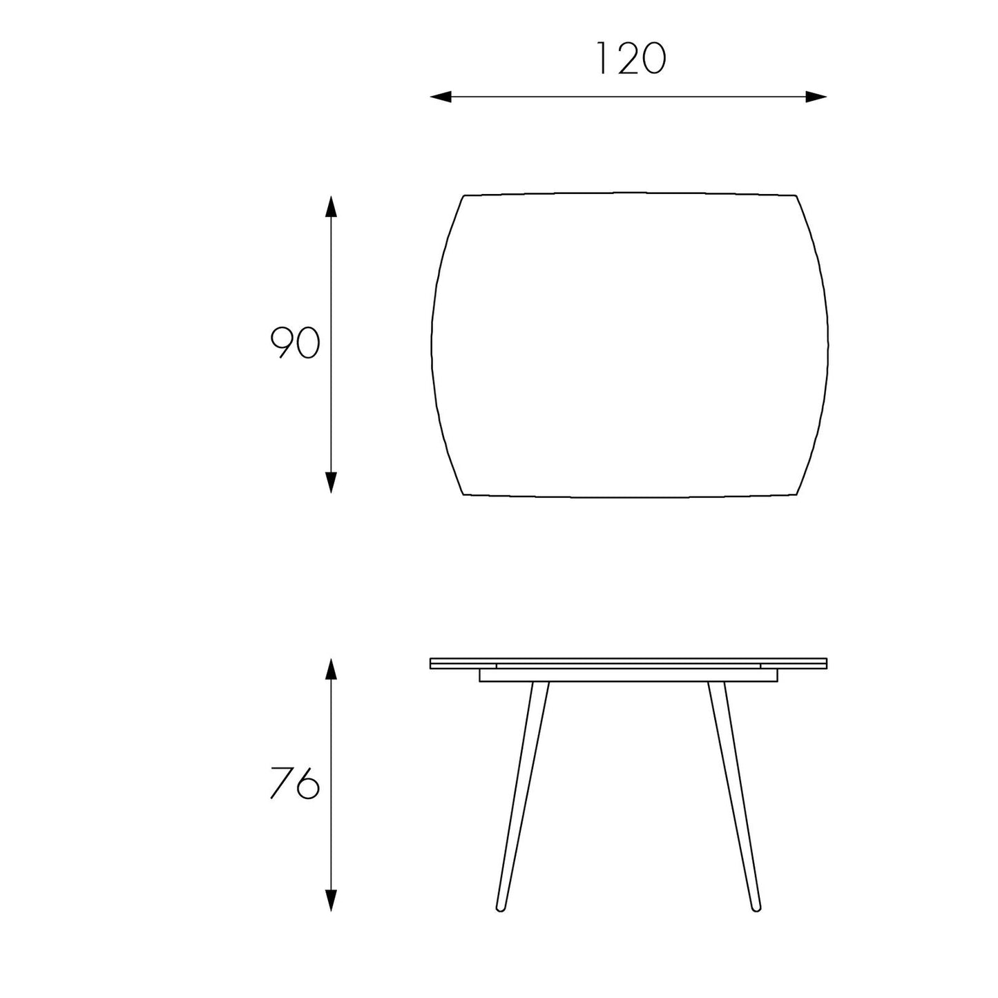 Tavolo allungabile in vetro temperato con top grigio 120/180x90h cm