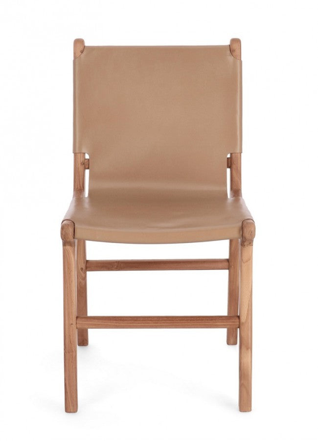 2x Sedia in pelle 46x59x85h cm