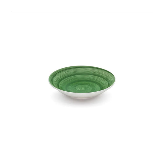 Piatto fondo emerald memento table in ceramica dipinta a mano Ø 23,5 cm