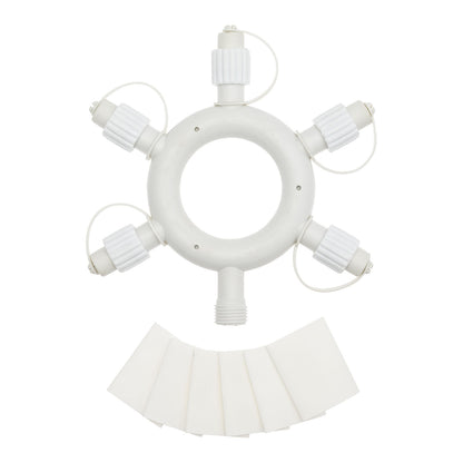 Connettore Circolare 18cm 5 Uscite 230V AC - Bianco