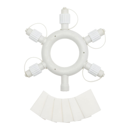 Connettore Circolare 18cm 5 Uscite 230V AC - Bianco