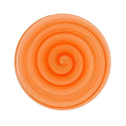 Piatto piano mandarin Memento Table in ceramica dipinta a mano Ø 27,5 cm