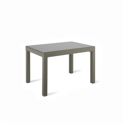 Tavolo allungabile con top in vetro temperato grigio 120/175/230/290/350x75h cm