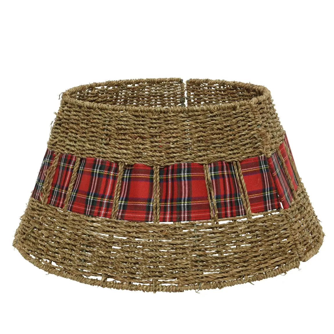 Copribase per albero di Natale in rattan con nastro Ø57 × H28 cm