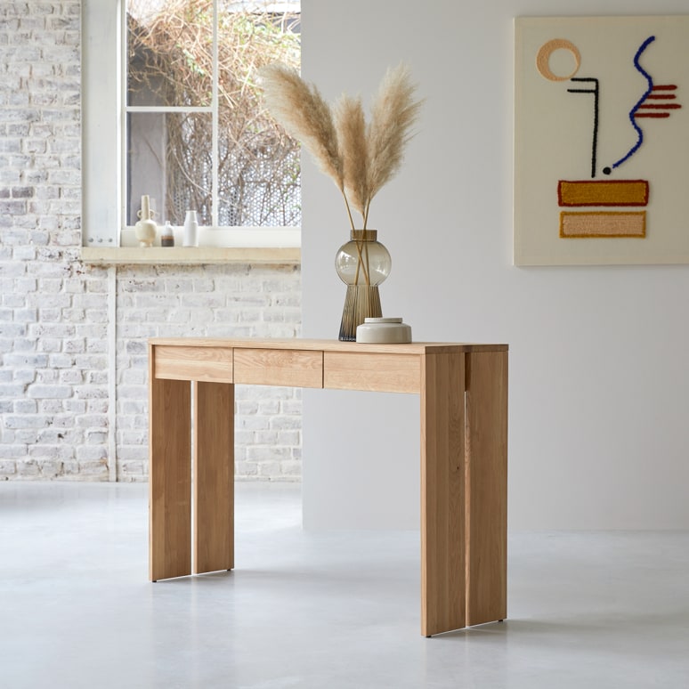 Consolle in quercia massello 210x40x75 cm