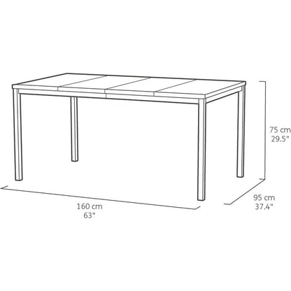 Tavolo Keter Porto effetto legno grafite cm 160x95x75 h
