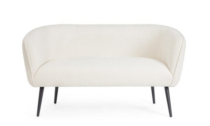 Divano 2 posti bianco boucle 126x70x68