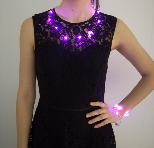 Collana MicroLED rosa Ø20cm, luce fissa