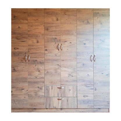 Armadio 6 ante e 2 cassetti in rovere L 200 x P 40 x H 180 cm