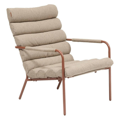 Sedia relax da giardino solani coffee/mogano con poggiapiedi