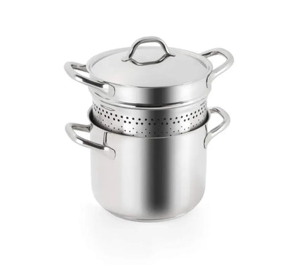 Spaghettiera con coperchio Ø 22 cm in acciaio inox 18/10