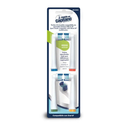 Set 4 testine di ricambio per spazzolino elettrico compatibili Oral-B® pulizia approfondita