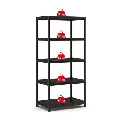 Scaffale Kis XL 5 ripiani nero cm 90x60x187 h