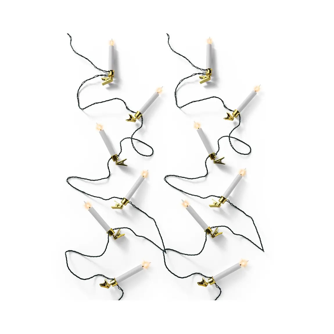 Catena luminosa LED con candele H13,5 cm da esterno