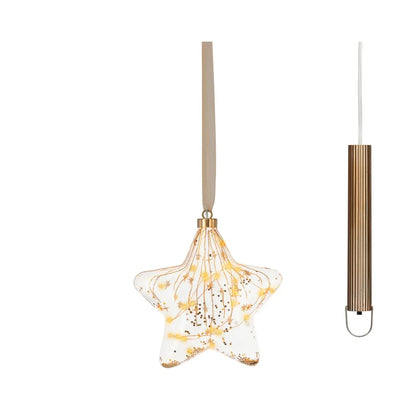 Stella natalizia trasparente con micro LED bianco caldo Ø20 × 6,5 cm