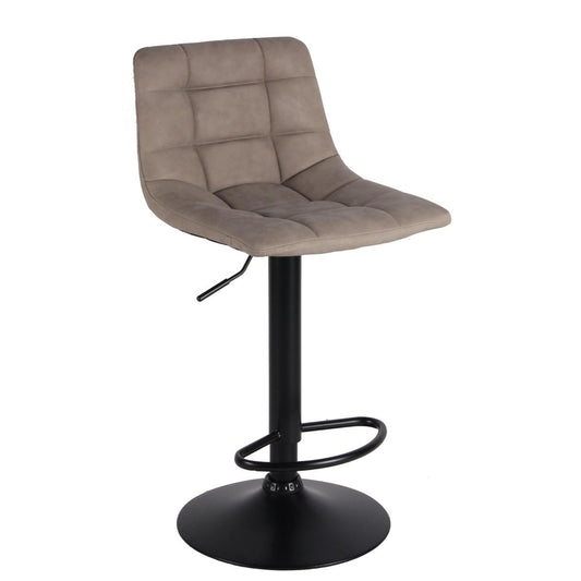 Sgabello Clayton in PU vintage tortora e base nera