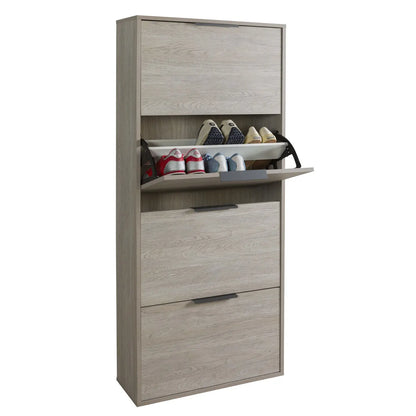 Scarpiera 4 ribalte rovere gessato  cm 65x25x147 h