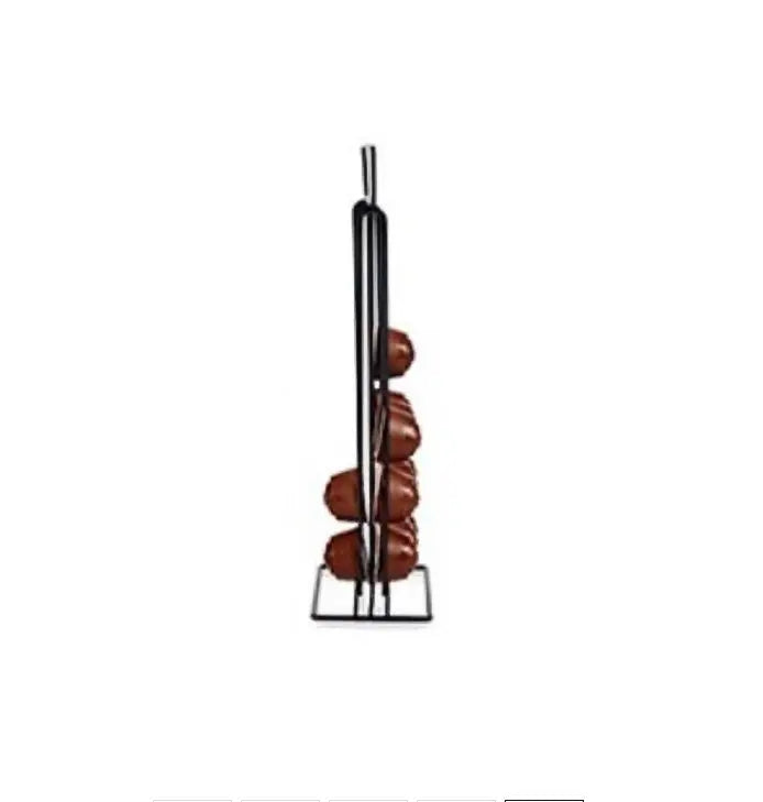 Portacapsule da 36 posti in acciaio nero cm 10 x 38 x 24,8h