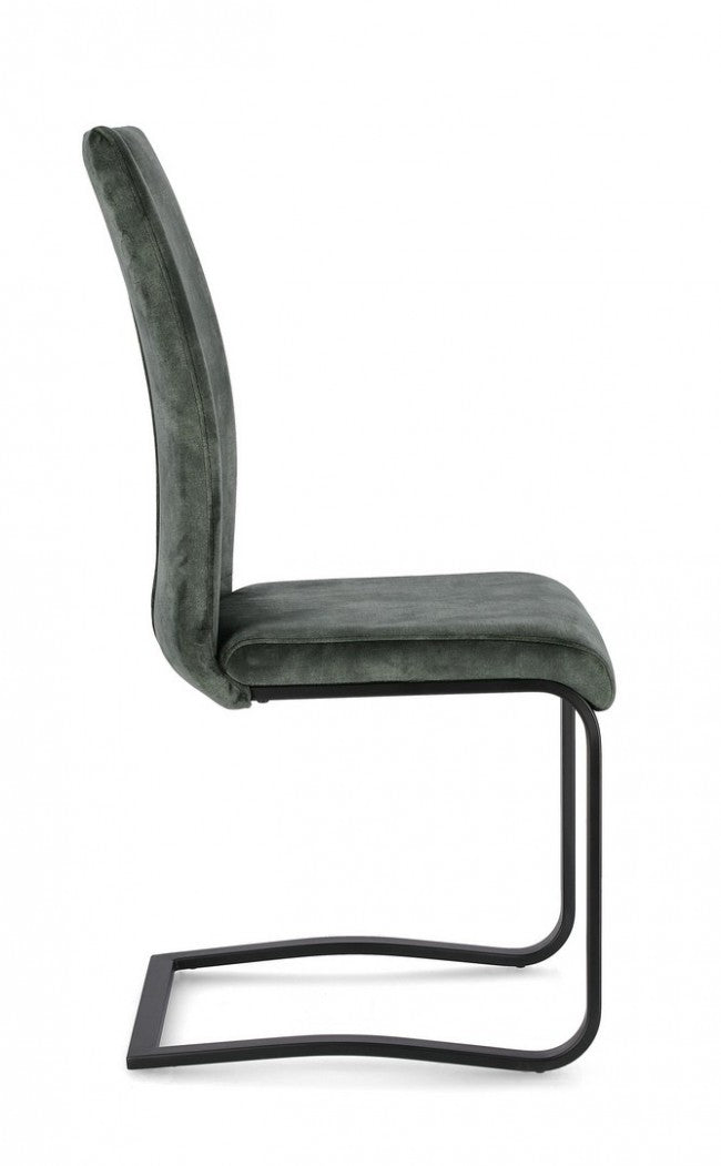 4x Sedia in velluto verde scuro 42x56x102