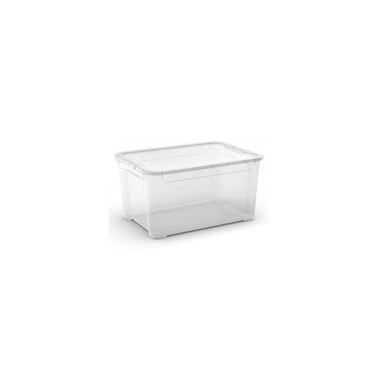 Contenitore in plastica trasparente con coperchio L 47l cm 55,5x39x28,5 h