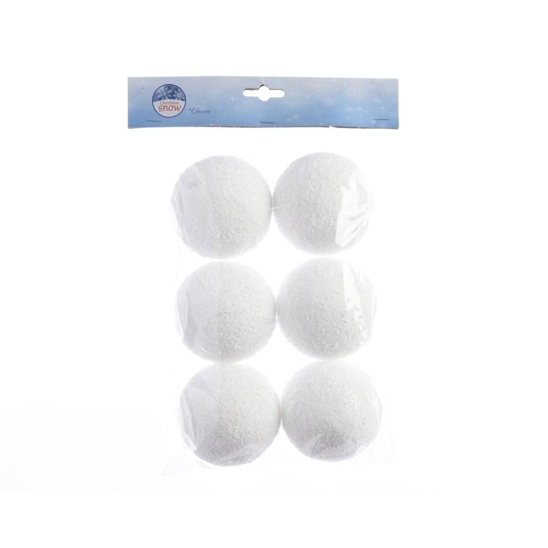 Set 6 palline di Natale in polistirolo Ø8 cm