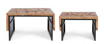 Tavolino in legno 60x60x38 e 80x80x45