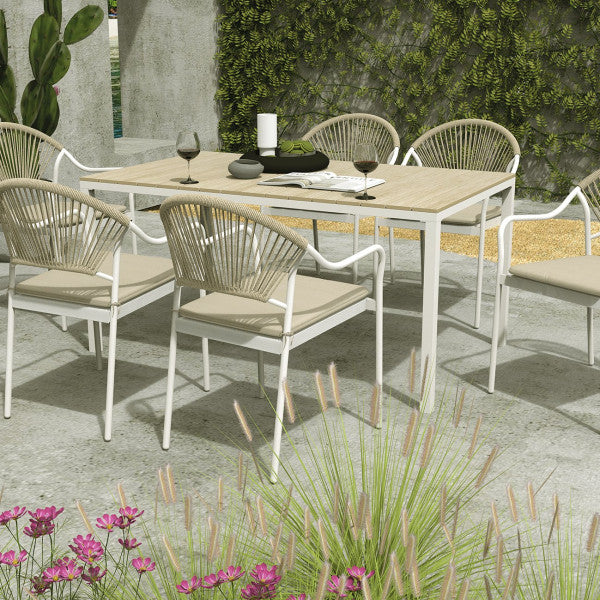 Set da giardino rodi (1 tavolo, 6 sedie)