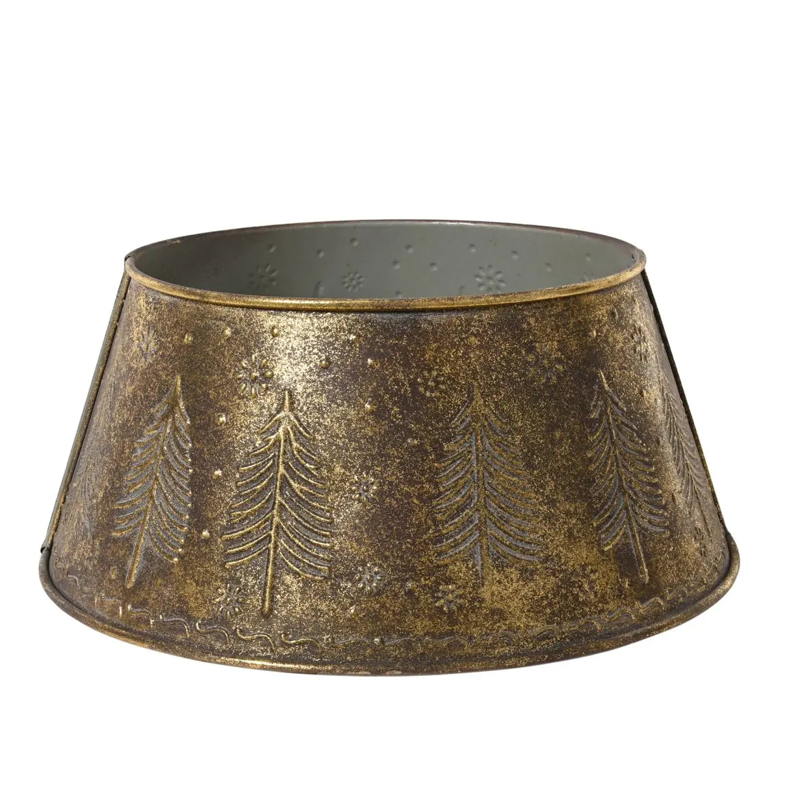 Copribase per albero di Natale in ferro bronzo antico Ø57 × H25 cm