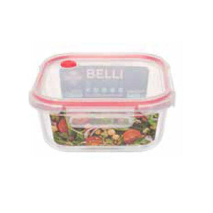 Contenitore ermetico quadrato in vetro 800 ml 16×16 cm