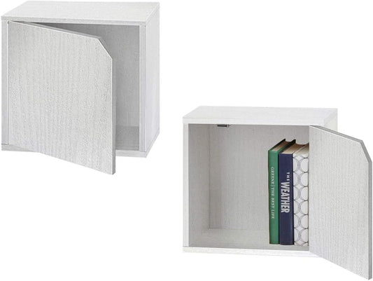 Cubetto con anta impilabile cemento cm 35x29x35h