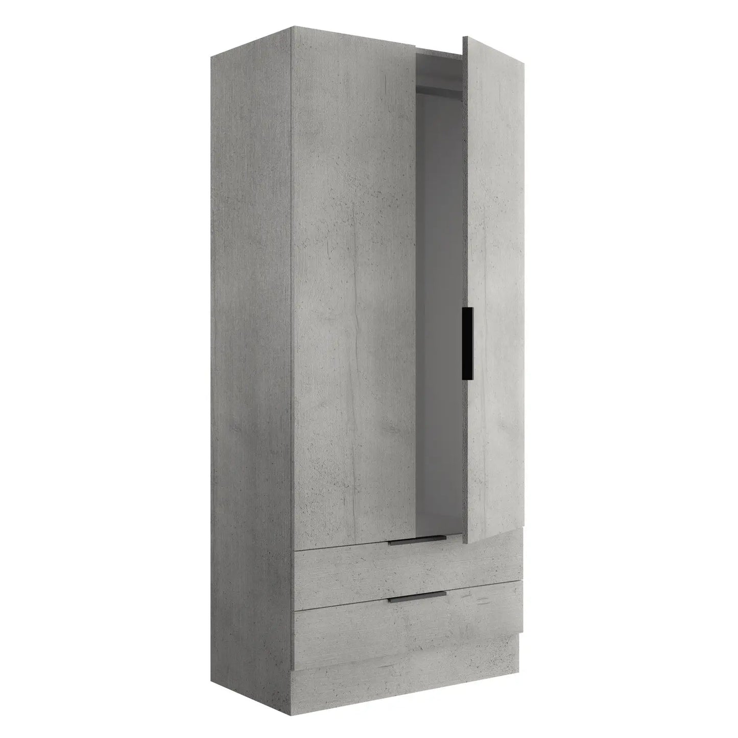 Armadio Composad cemento con 2 ante e 2 cassetti cm 82x46x184h