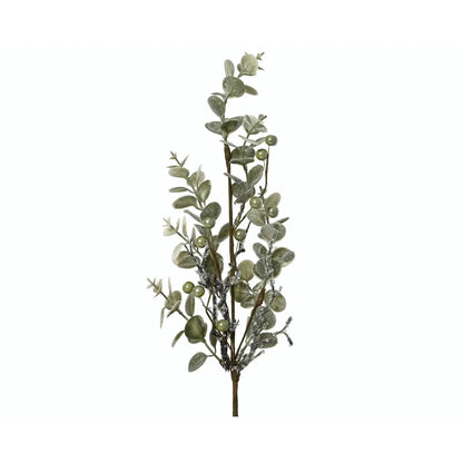 Ramo natalizio con bacche effetto brina 20 × 5 × H55 cm