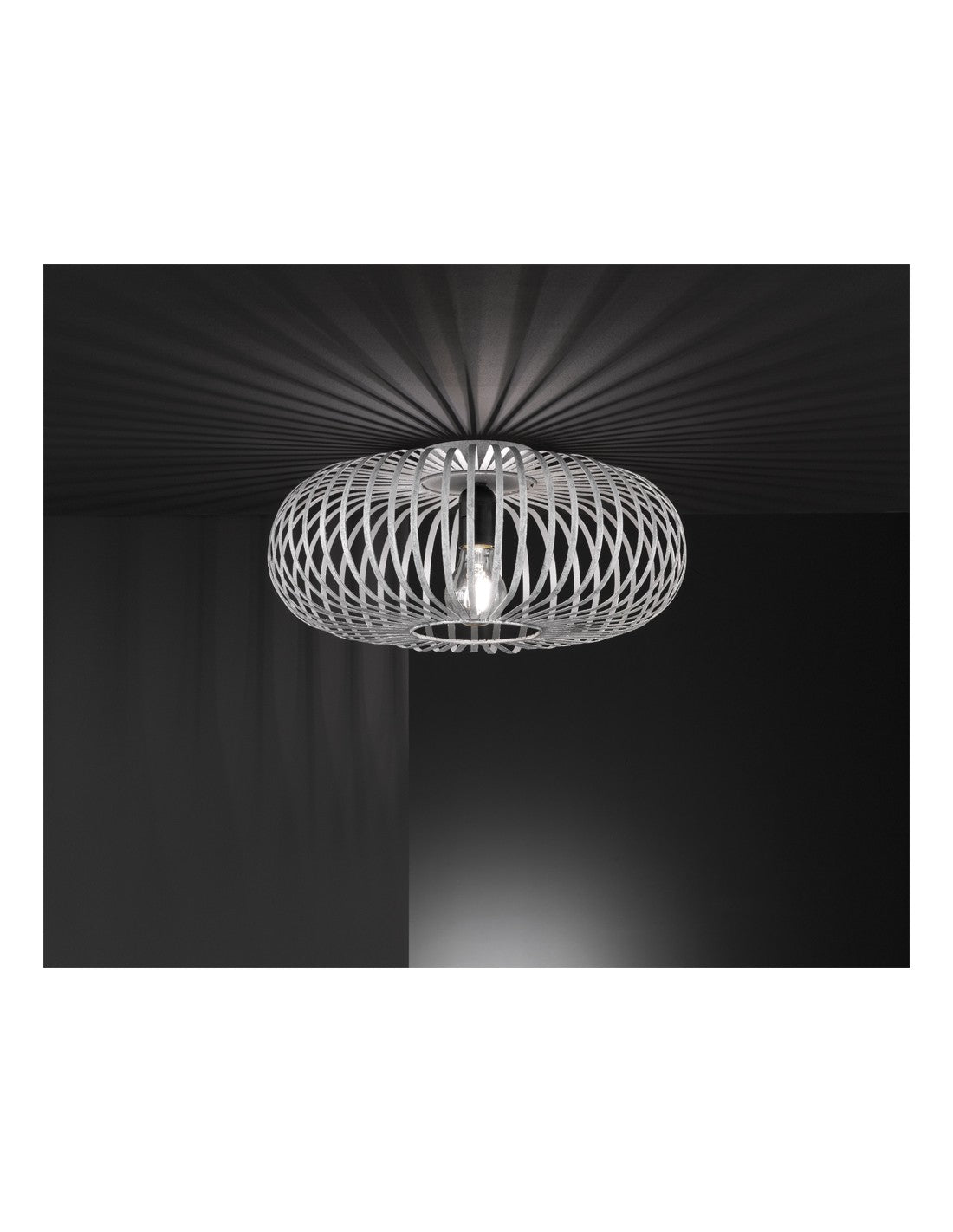 Plafoniera Johann 1xE27 Grigio Antico Ø40 cm Trio Lighting