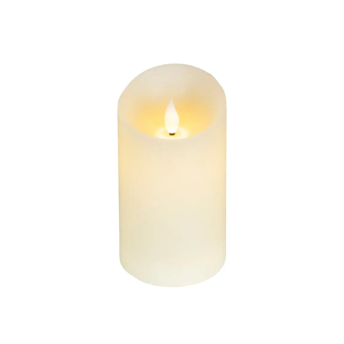 Candela in cera crema con LED Ø7,5 × H13,5 cm