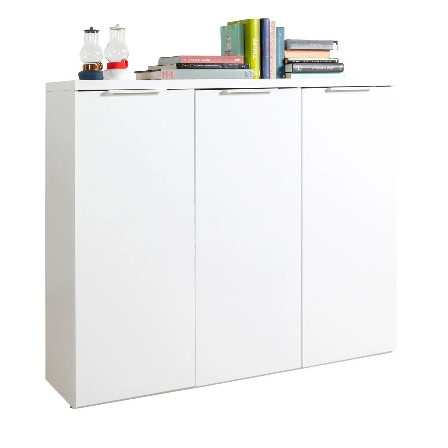 Mobile contenitore Mundi 3 ante bianco laccato cm 120x35x102,30h composad