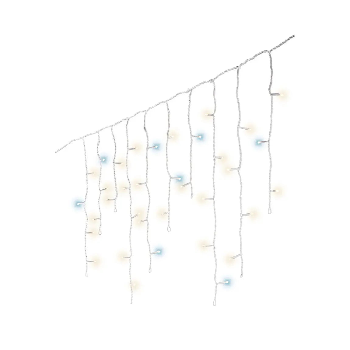 Catena luminosa LED Icicle bianca con luce bianco caldo e freddo da esterno 480 × H52 cm