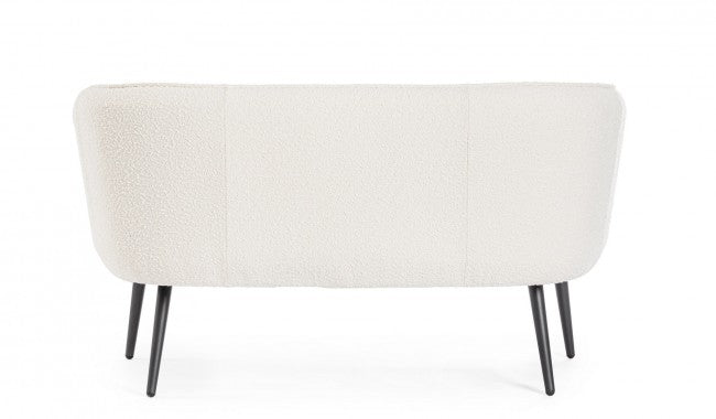 Divano 2 posti bianco boucle 126x70x68