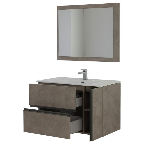 Composizione bagno color Cenere due cassetti un' anta 90x46x h57 cm