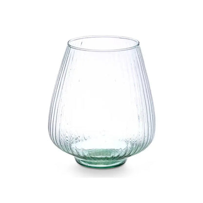 Vaso in vetro riciclato rigato Ø22x26h