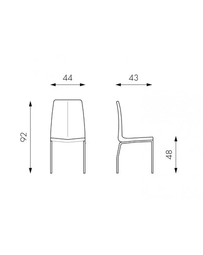 4x Sedie in similpelle marrone vintage con gambe grigio cromo – Viva